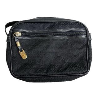 Vintage Loewe Handbag Canvas Leather Anagram Camera Bag Crossbody